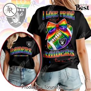 Las Vegas Raiders LGBTQ Pride Month Rainbow Football 3D Graphic T-Shirt