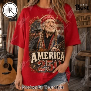 Willie Nelson America 250 Years Of Freedom Patriotic Country Music T-Shirt