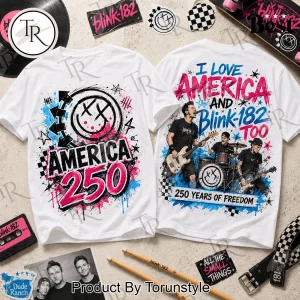 Blink-182 America 250 Years Of Freedom Punk Rock Graphic T-Shirt
