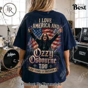 Ozzy Osbourne America 250 Years of Freedom Patriotic Navy Graphic T-Shirt