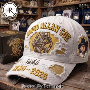 David Allan Coe Premium Distressed Signature Baseball Cap