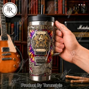 Queen Rock Band Tie Dye Electric Guitar Limited Edition Insulated 40oz Tumbler
