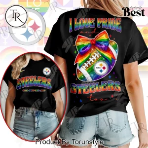 Pittsburgh Steelers NFL Pride Rainbow Football Graphic T-Shirt