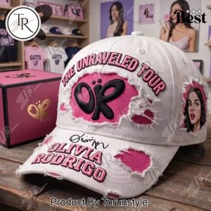 Olivia Rodrigo The Unraveled Tour Distressed White Baseball Cap