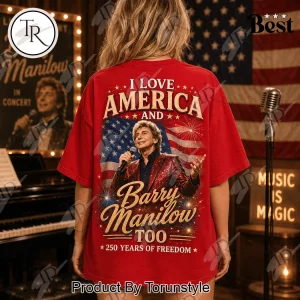 Barry Manilow America 250 Years Of Freedom Patriotic Red Graphic T-Shirt