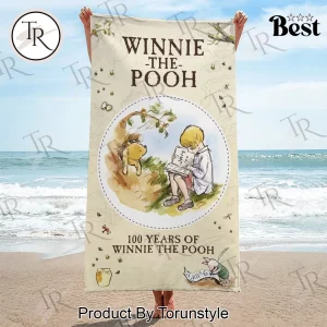 Winnie the Pooh 100th Anniversary Classic Illustration Beach Towel