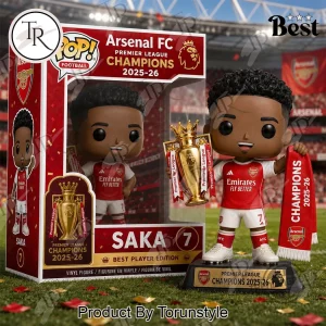 Arsenal FC Saka Premier League Champions 2025-26 Best Player Funko Pop Figure