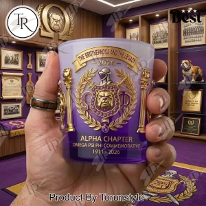 Omega Psi Phi 115th Anniversary Luxury Gold & Purple Whiskey Glass