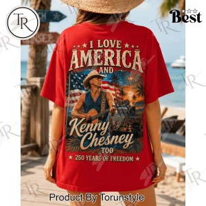 Kenny Chesney America 250 Years Of Freedom Patriotic Country Music Red Graphic T-Shirt