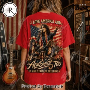 Aerosmith America 250 Years of Freedom Patriotic Rock Graphic T-Shirt