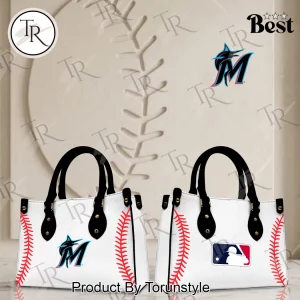 Miami Marlins Baseball Stitch Fan Handbag