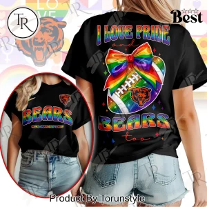 Chicago Bears NFL Pride Month Rainbow Football White Graphic T-Shirt