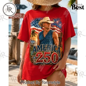 Kenny Chesney America 250 Years Of Freedom Patriotic Country Music Red Graphic T-Shirt