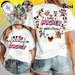 Mickey and Friends I Have A Mickey Addiction Cute Disney Graphic T-Shirt