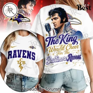 Baltimore Ravens Elvis Presley The King Dual Fandom Women’s T-Shirt