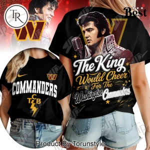 Washington Commanders NFL Elvis Presley The King Graphic Women’s T-Shirt