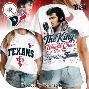 Houston Texans NFL Elvis Presley The King Fan Graphic Women’s T-Shirt