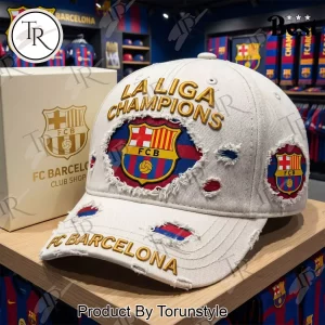FC Barcelona La Liga Champions Distressed Baseball Cap