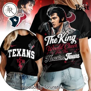 Houston Texans NFL Elvis Presley The King Fan Graphic Women’s T-Shirt