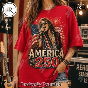 Aerosmith America 250 Years of Freedom Patriotic Rock Graphic T-Shirt