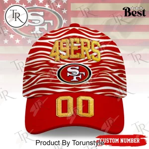San Francisco 49ers Premium Custom Number Wave Pattern Baseball Cap