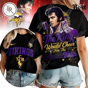 Minnesota Vikings Elvis Presley “The King Would Cheer” Women’s Graphic T-Shirt