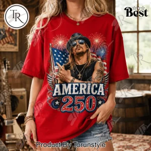 Kid Rock America 250 Years Of Freedom Patriotic Graphic T-Shirt