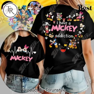 Mickey and Friends I Have A Mickey Addiction Cute Disney Graphic T-Shirt