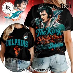 Miami Dolphins Elvis Presley The King Crossover Women’s NFL Graphic T-Shirt