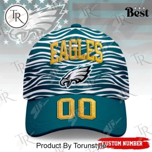 Philadelphia Eagles NFL Premium Personalized Custom Number Wave Cap