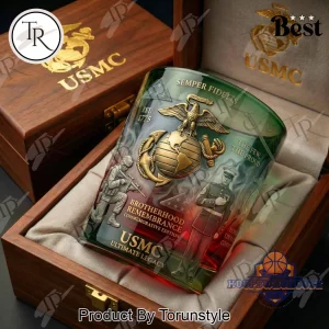 USMC Brotherhood Remembrance Commemorative Premium Whiskey Glass
