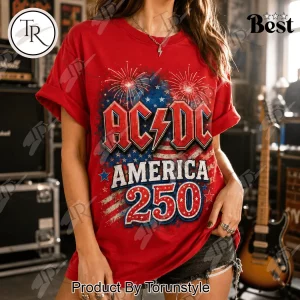 AC-DC America 250 Years Of Freedom Patriotic Rock Band Graphic T-Shirt