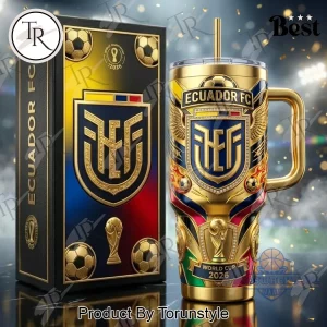 Ecuador National Football Team World Cup 2026 Gold Commemorative Insulated Travel Tumbler