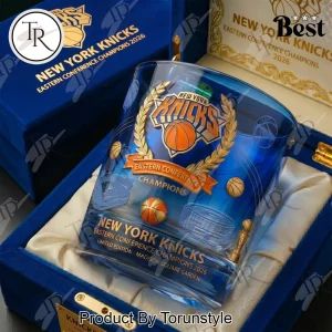 New York Knicks 2026 Eastern Conference Champions Limited Edition Commemorative Blue Whiskey Glass