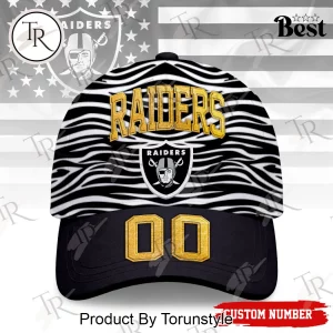 Las Vegas Raiders Premium Custom Number Wave Pattern Baseball Cap