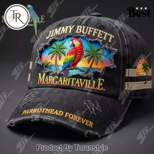 Jimmy Buffett Margaritaville Distressed Embroidered Parrothead Baseball Cap
