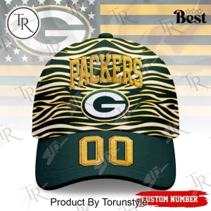 Green Bay Packers Premium Custom Number Wave Pattern Baseball Cap