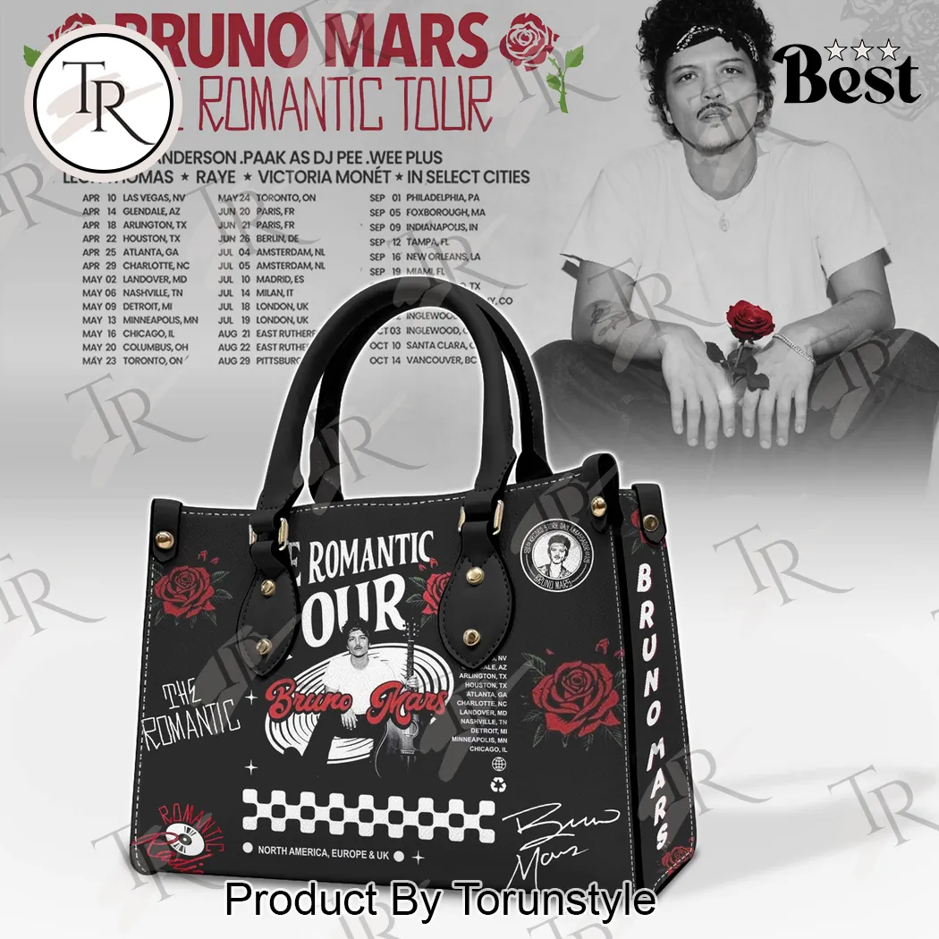 Bruno Mars The Romantic Tour Rose Pattern Fan Handbag Bruno Mars The Romantic Tour Rose Pattern Fan Handbag