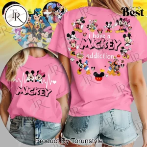 Mickey and Friends I Have A Mickey Addiction Cute Disney Graphic T-Shirt