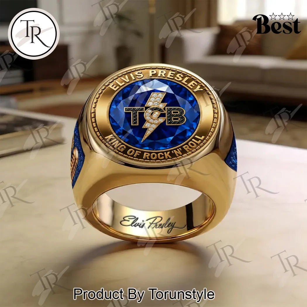 Elvis Presley TCB Gold King of Rock ‘n’ Roll Ring Elvis Presley TCB Gold King of Rock ‘n’ Roll Ring