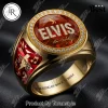 Elvis Presley The King Gold Plated 3D Engraved Commemorative Tribute Ring