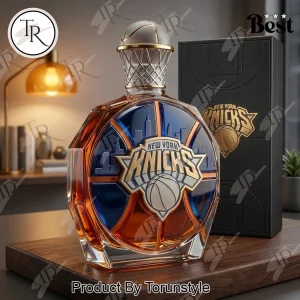 New York Knicks NBA Basketball Premium Cityscape Collectible Whiskey Bottle