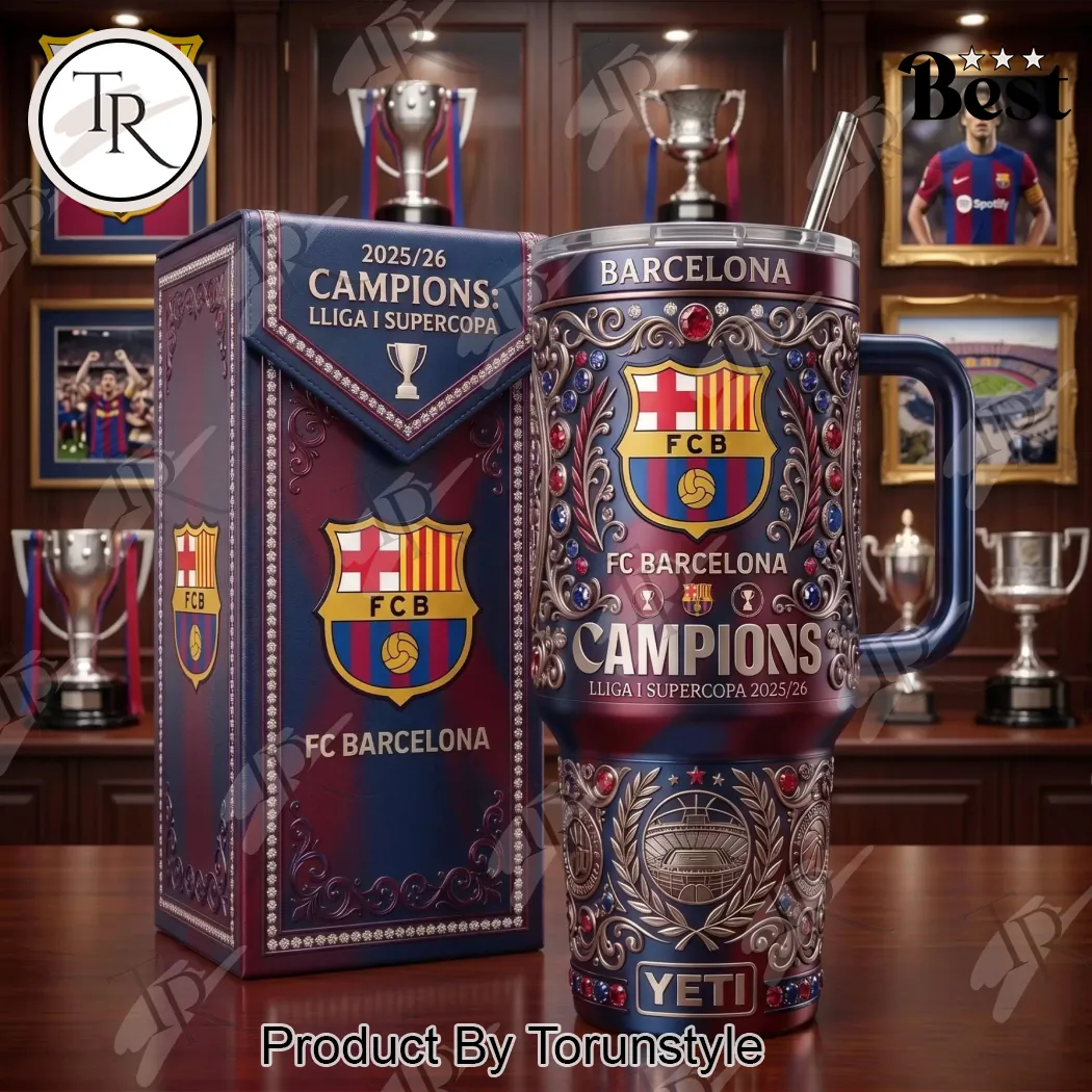 FC Barcelona 2025/26 Champions Lliga Supercopa Premium Engraved YETI Handled Tumbler FC Barcelona 2025/26 Champions Lliga Supercopa Premium Engraved YETI Handled Tumbler
