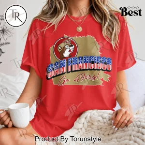 San Francisco 49ers Buc-ee’s Patriotic Football California Gold Graphic Unisex T-Shirt