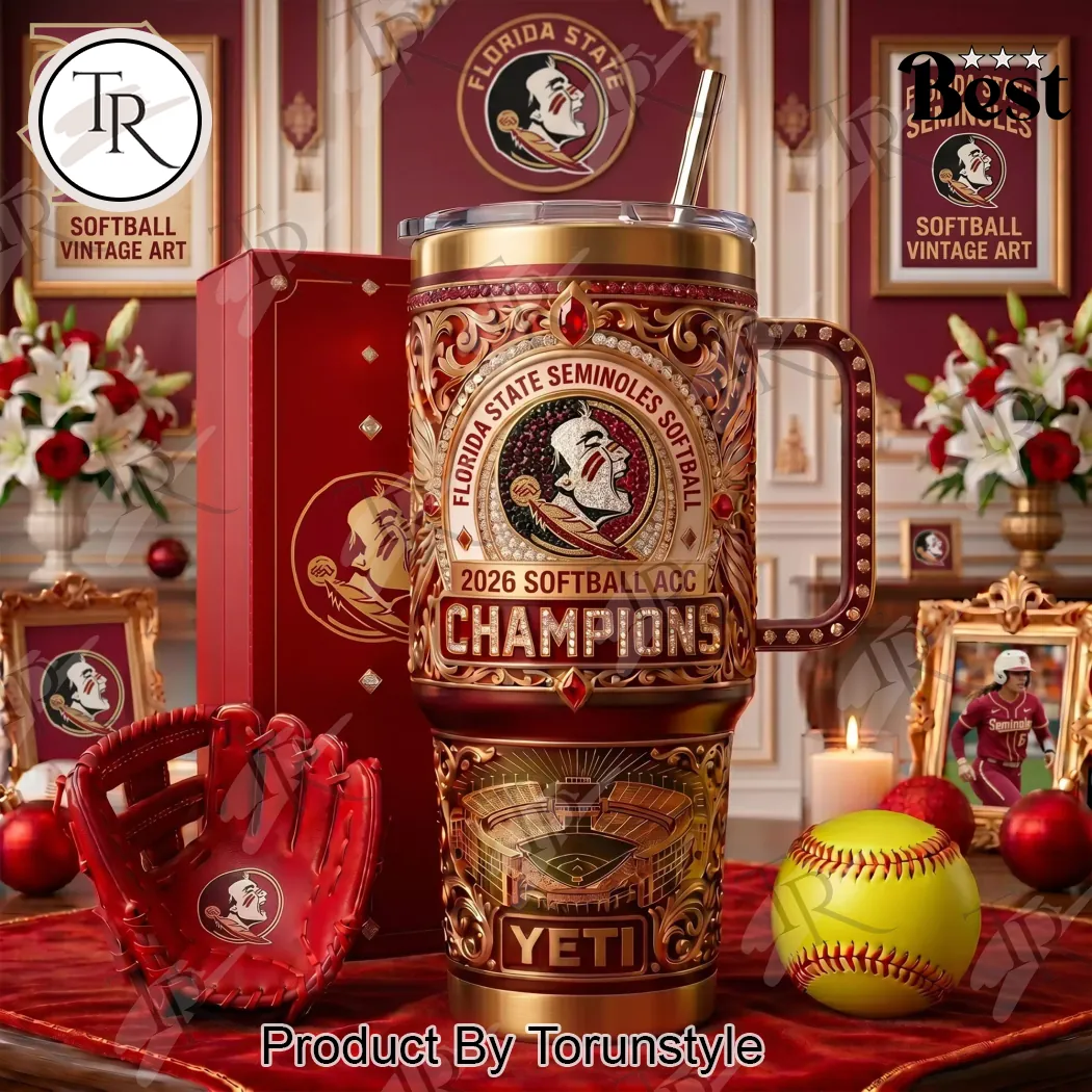 Florida State Seminoles Softball 2026 ACC Champions Luxury Engraved YETI Handled Tumbler Florida State Seminoles Softball 2026 ACC Champions Luxury Engraved YETI Handled Tumbler