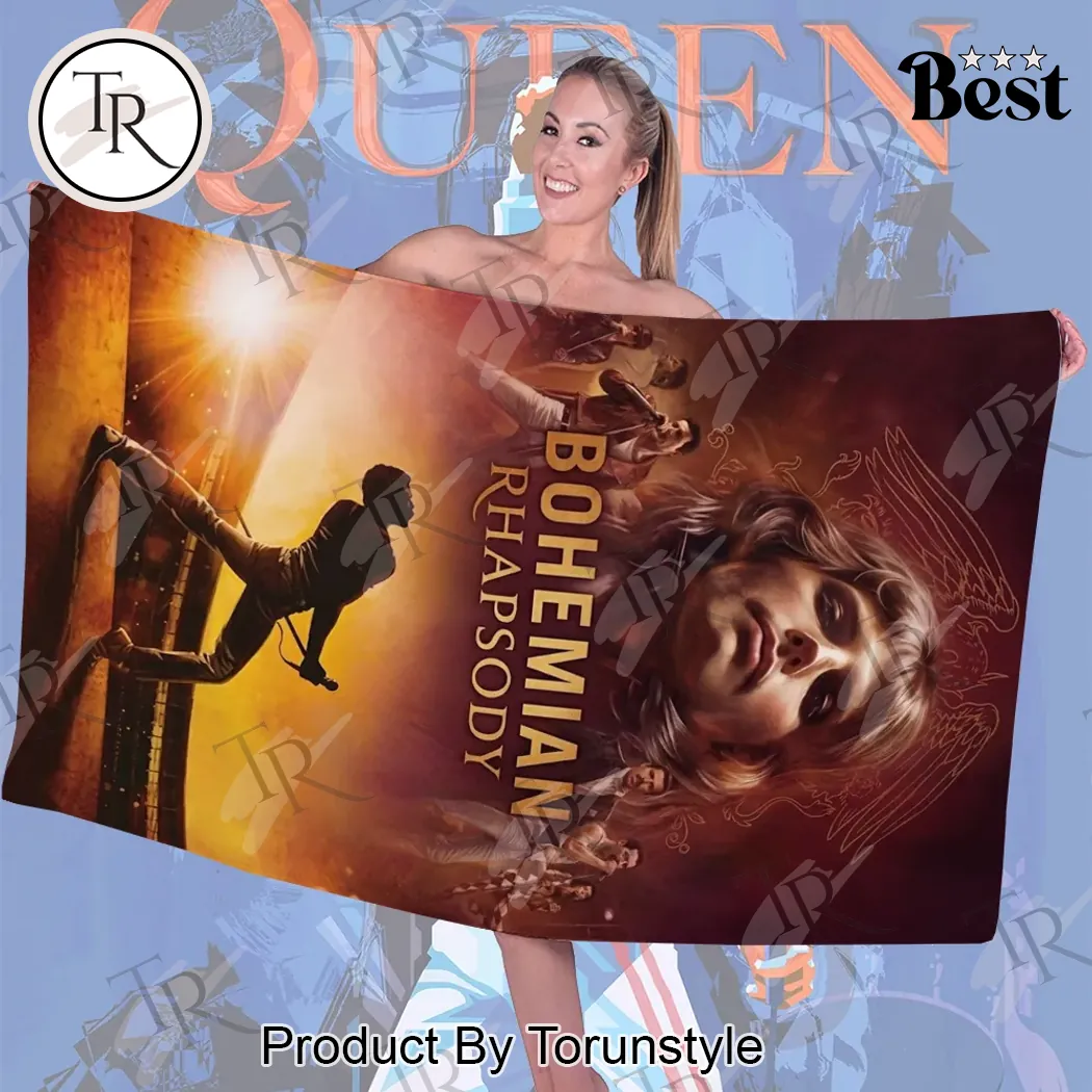 Freddie Mercury Bohemian Rhapsody Iconic Movie Poster Beach Towel Freddie Mercury Bohemian Rhapsody Iconic Movie Poster Beach Towel