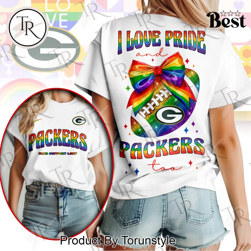 Green Bay Packers NFL Pride Month Rainbow Football Graphics Casual White T-Shirt Green Bay Packers NFL Pride Month Rainbow Football Graphics Casual White T-Shirt