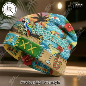 Jimmy Buffett Margaritaville Tropical Patchwork Beanie Hat