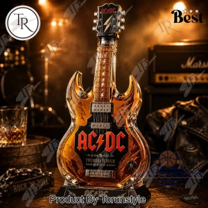 AC/DC Back in Black Guitar Shaped Premium Scotch Whisky Bottle