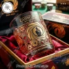 Kraken Black Spiced Rum Embossed Octopus Premium Whiskey Glass